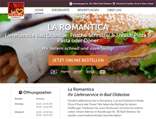 Tablet Screenshot of pizza-la-romantica.de
